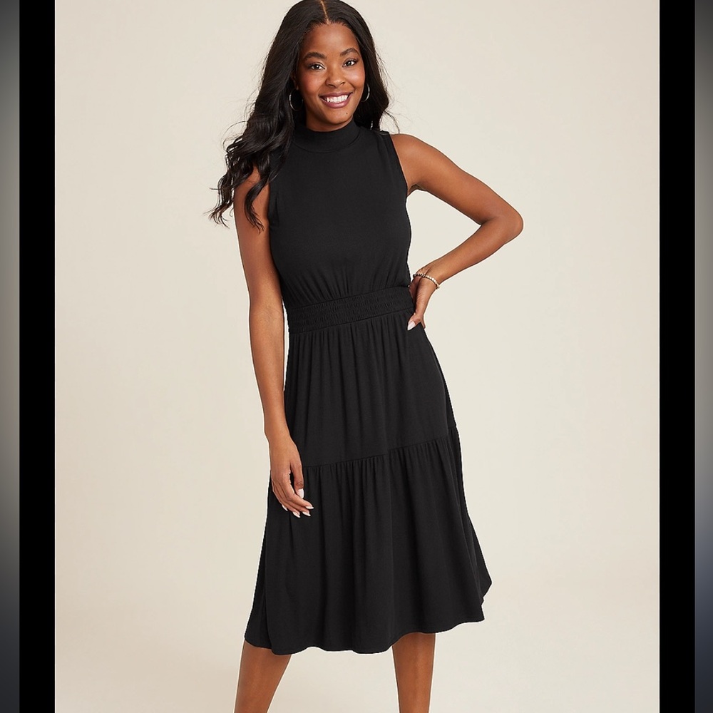 Maurice’s 24/7 Mock Neck Ribbed Midi Dress